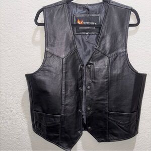 Xelement Men's Black Leather Vest